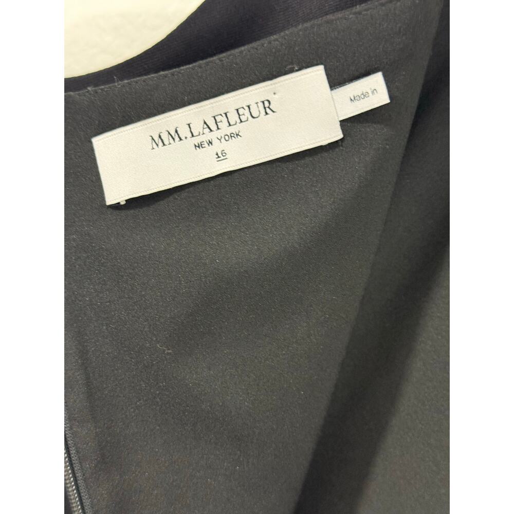 M.M.LaFleur Cynthia Dress Black Wool Sheath Square Neck Work Size 16 - Picture 9 of 12
